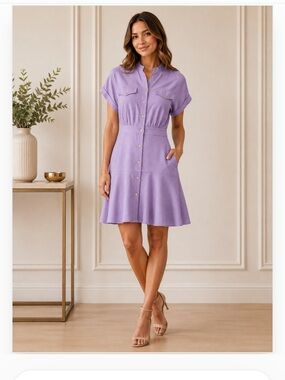 SUNCOO Lilac Short-Sleeve Dress | Size T1 (Small) | Never Worn